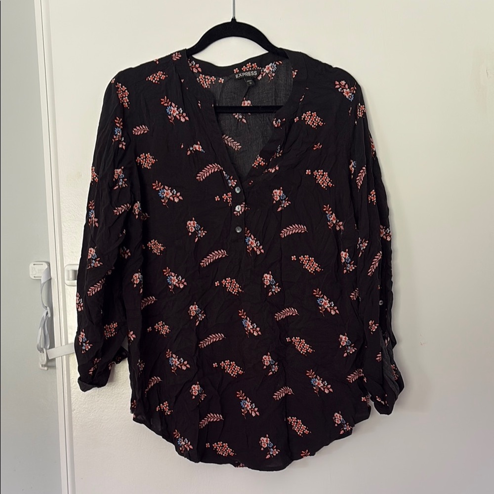 Floral Black Women's Top